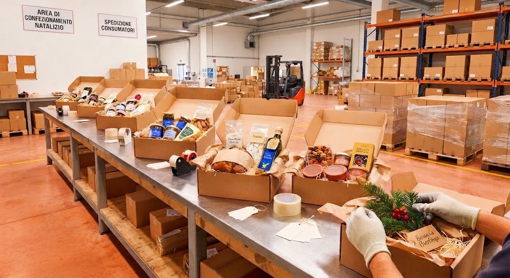 Reparto confezionamento gift box alimentari natalizi